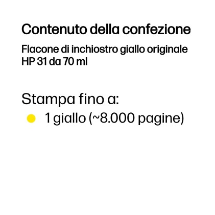HP 31 70-ml Yellow Original Ink Bottle Originale