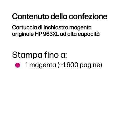 HP Cartuccia di inchiostro magenta originale 963XL ad alta capacit&agrave;