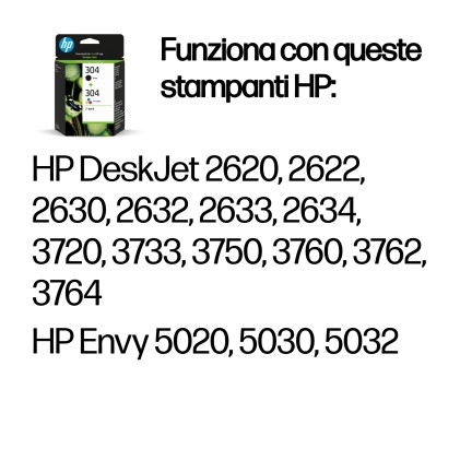 HP Confezione da 2 cartucce di inchiostro nero/in tricromia originali 304