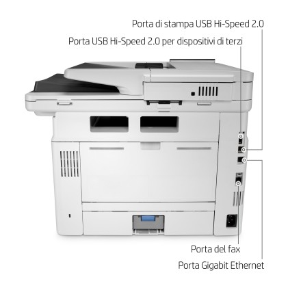 Hp Multif. Laser A4 B/N, Laserjet M430F, 40Ppm, Fronte/Retro, Usb/Lan  4In1