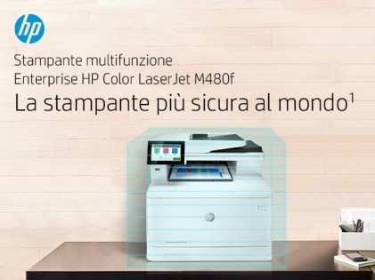 Hp Multif. Laser A4 Colore, Laserjet M480F, 27Ppm, Fronte/Retro, Usb/Lan  4In1