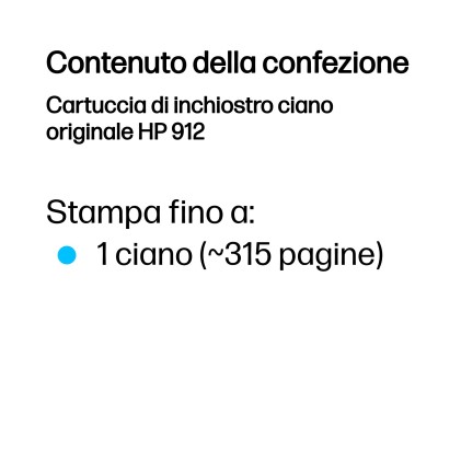 Originale HP Cartuccia di inchiostro ciano originale 912