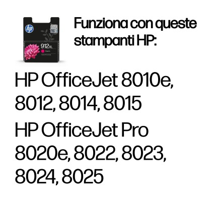 HP Cartuccia di inchiostro magenta originale 912XL ad alta capacit&agrave;