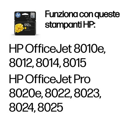 ORIGINALE HP Cartuccia d'inchiostro giallo 3YL83AE 912 XL 825 pagine