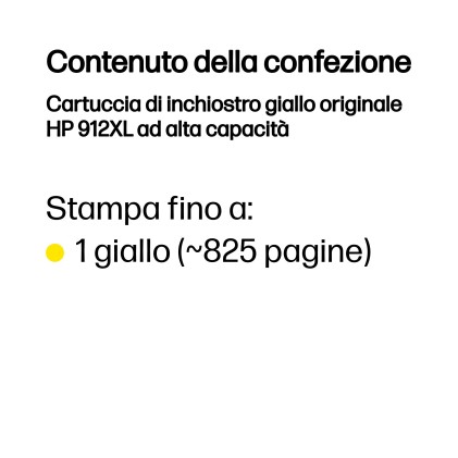 ORIGINALE HP Cartuccia d'inchiostro giallo 3YL83AE 912 XL 825 pagine