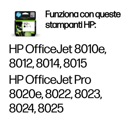 ORIGINALE HP Cartuccia d'inchiostro nero 3YL84AE 912 XL 825 pagine