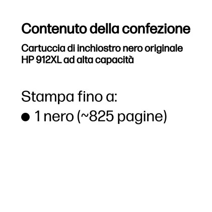 ORIGINALE HP Cartuccia d'inchiostro nero 3YL84AE 912 XL 825 pagine