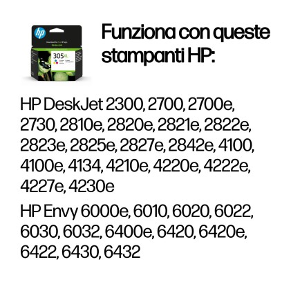 ORIGINALE HP Cartuccia inchiostro differenti colori 3YM63AE 305 XL 200 pagine