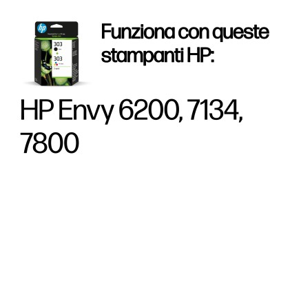 Originale HP Confezione da 2 cartucce di inchiostro nero/in tricromia originali 303