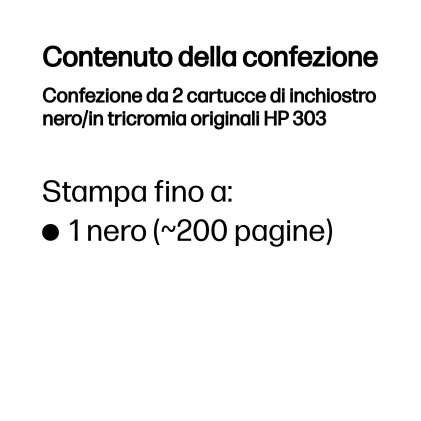 Originale HP Confezione da 2 cartucce di inchiostro nero/in tricromia originali 303