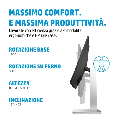 Hp Monitor 23,8 Led Ips 16:9 Fhd 5Ms 300 Cdm, E24M G4, Pivot, Webcam, Usb-C Hub, 2Xdp/Hdmi, Multimed