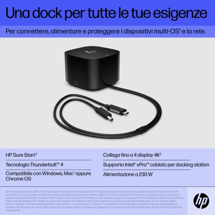 HP Thunderbolt Dock 280W G4 con cavo combo