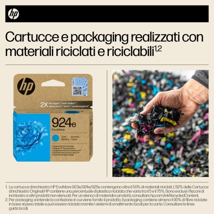 HP Cartuccia di inchiostro ciano originale 924e EvoMore