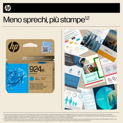 HP Cartuccia di inchiostro ciano originale 924e EvoMore