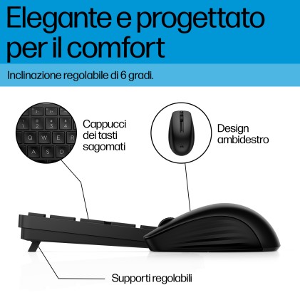 HP Tastiera e mouse wireless combinati 655