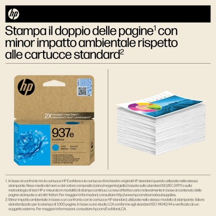 HP Cartuccia di inchiostro ciano originale 937e EvoMore