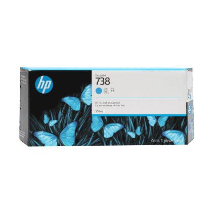 HP Cartuccia d'inchiostro ciano 676M6A 738 300ml