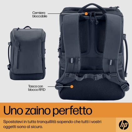 HP Zaino grigio scuro per laptop da 15,6" Travel 25 litri