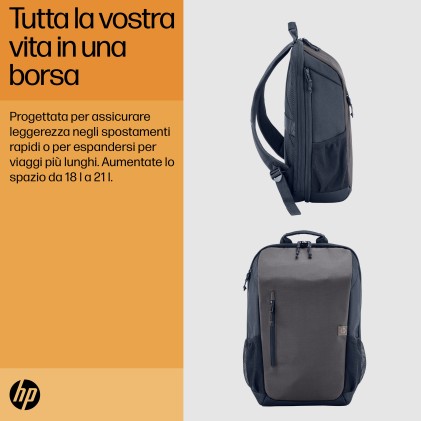 HP Zaino per laptop da 15,6" Travel 18 litri Iron Grey