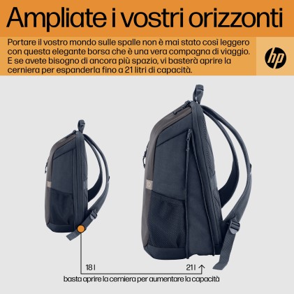 HP Zaino per laptop da 15,6" Travel 18 litri Iron Grey