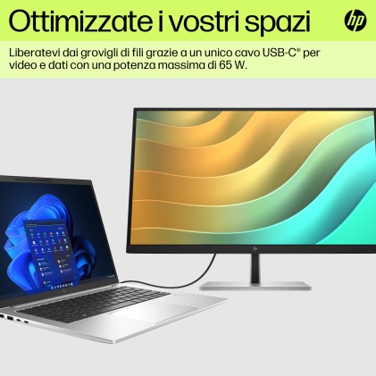 Hp Monitor 27 Led Ips 16:9 Qhd 5Ms 350 Cdm, Altezza, Pivot, Usb-C, 2Dp/Hdmi