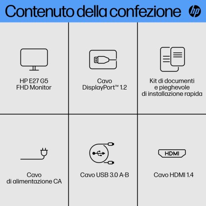 Hp Monitor 27 Led Ips Fhd 16:9 5Ms 300 Cdm, E27 G5, Srgb 99, Pivot, Dp/Hdmi