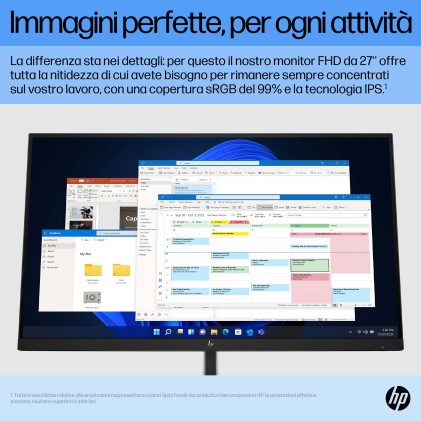 Hp Monitor 27 Led Ips Fhd 16:9 5Ms 300 Cdm, E27 G5, Srgb 99, Pivot, Dp/Hdmi