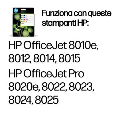 ORIGINALE HP Multipack nero / ciano / magenta / giallo 6ZC74AE 912