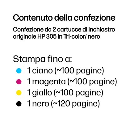 Compatibile HP 305 nero + Color Pack de 2 Cartuchos de Tinta Originales - 6ZD17AE