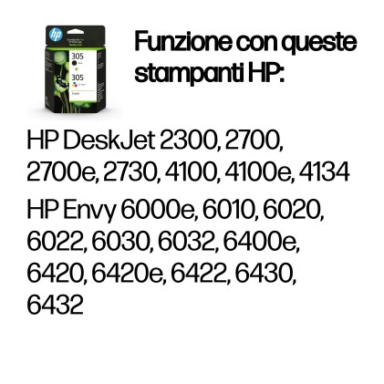 ORIGINALE HP Multipack nero / differenti colori 6ZD17AE 305