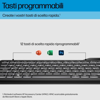 HP Tastiera cablata retroilluminata multidispositivo 405