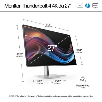 HP Monitor serie 7 Pro 4K Thunderbolt 4 da 27 - 727pk