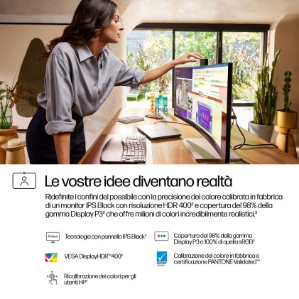 Hp Monitor Curvo 34 Led Ips Wqhd 21:9 5Ms 400 Cdm, Serie 7 Pro 734Pm, Srbg 99, Webcam, Dp/Hdmi