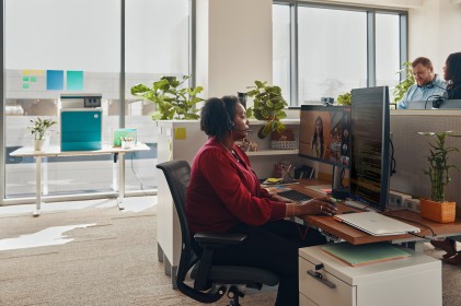 HP Poly Cuffie monoaurali Poly Blackwire 3310 con connettore USB-C + adattatore USB-C/A