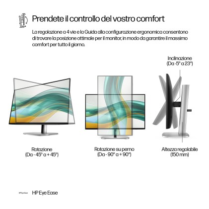 Hp Monitor 23,8 Led Ips  16:9 Fhd 350 Cdm, 524Pf, Pivot, Dp/Hdmi