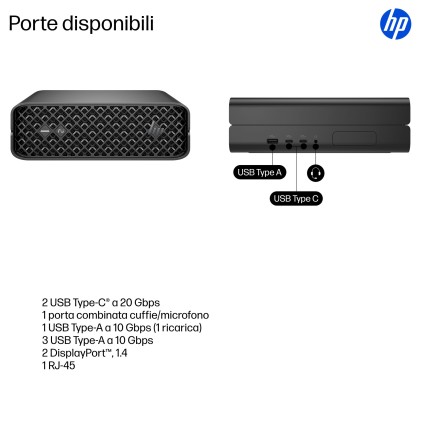 Hp Wks Dm Z2 Mini G1I Workstation Ai Ultra 7 265 32Gb 1T Ssd Rtx A400 4Gb Win 11 Pro