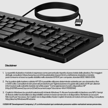 HP Tastiera cablata 125 G2 USB