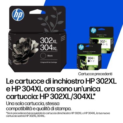HP Cartuccia di inchiostro nero originale 302XL/304XL