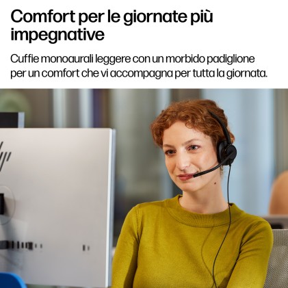 HP Poly Cuffie cablate monoaurali Mission 415 USB Classic