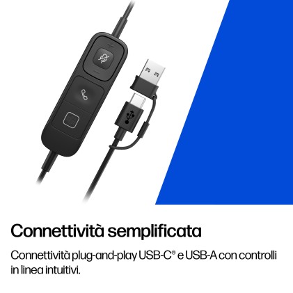 HP Poly Cuffie cablate monoaurali Mission 615 USB