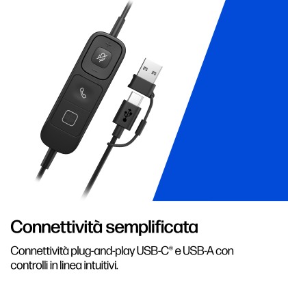 HP Poly Cuffie cablate stereo Mission 625 USB