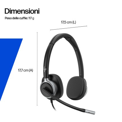 HP Poly Cuffie cablate stereo Mission 625 USB