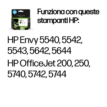 Hp Cart Ink Nero 62Xl 600Pag Ts