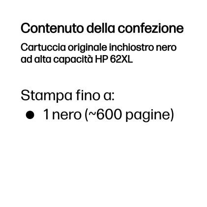 Hp Cart Ink Nero 62Xl 600Pag Ts