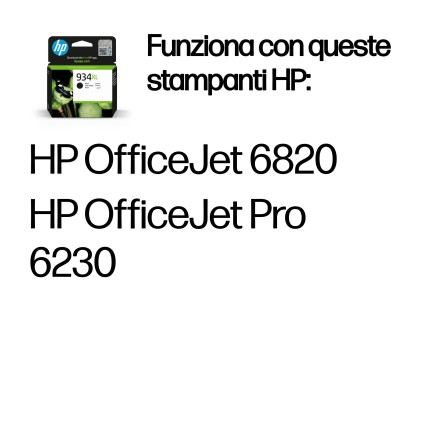 Hp Cart Ink Nero 934 Xl Per Officejet Pro 6230/6830