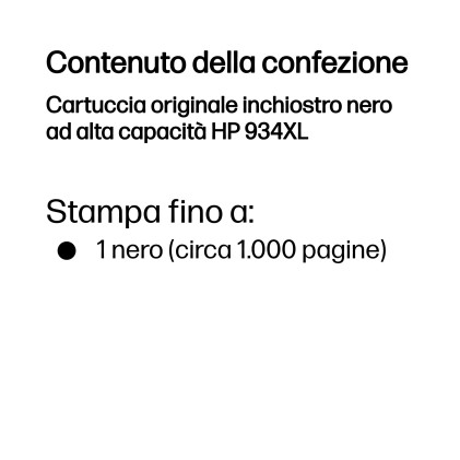 Hp Cart Ink Nero 934 Xl Per Officejet Pro 6230/6830