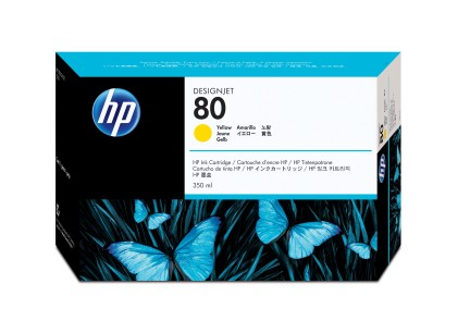 HP Cartuccia inchiostro giallo 80, 350 ml