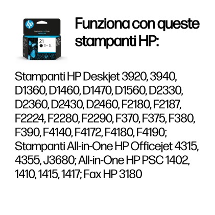 HP Cartuccia originale inchiostro nero 21