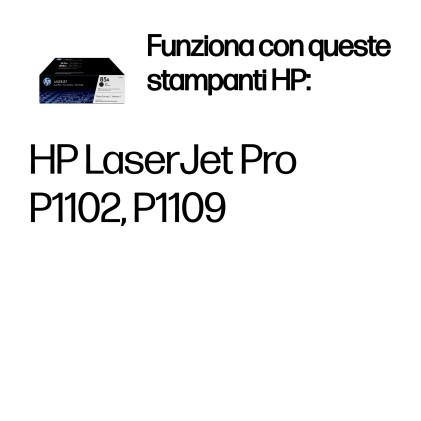Hp Toner Nero Conf.2 Pz Ce285A Per Lj P1106/1102/1102W/M1132/M1212Nf/M1217
