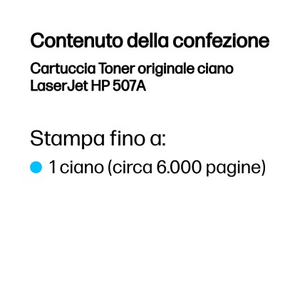 ORIGINALE HP toner ciano CE401A 507A 6000 pagine